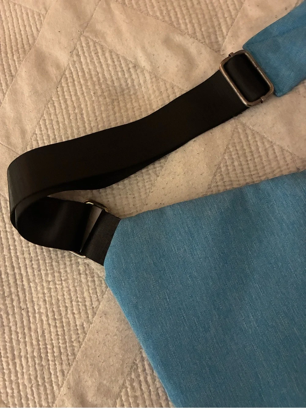 Sky Blue Crossbody Anti-Theft Bag with Adjustable Strap for Men or Women